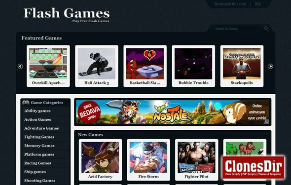 game club wp theme Flash Game Club Wordpress Theme