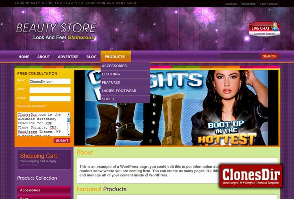 shopcart beauty store wordpress theme ShopCart Beauty Store Wordpress Theme