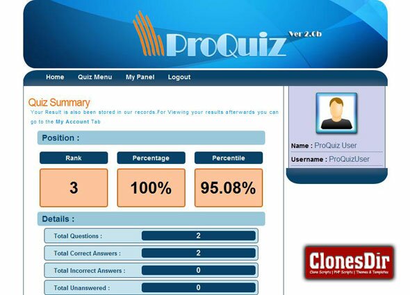 proquiz quiz maker script Profressional Quiz Maker Script