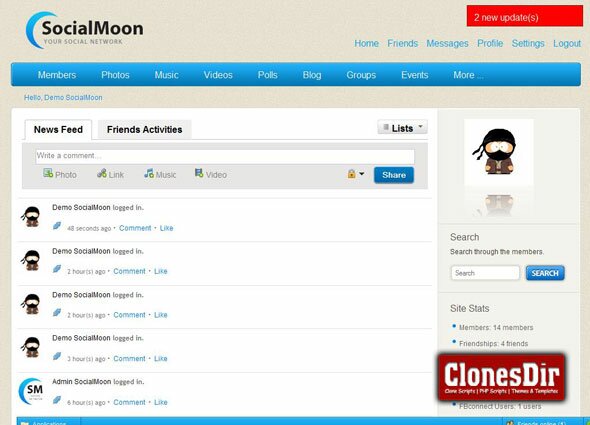 socialmoon social network script SocialMoon Social Network Script