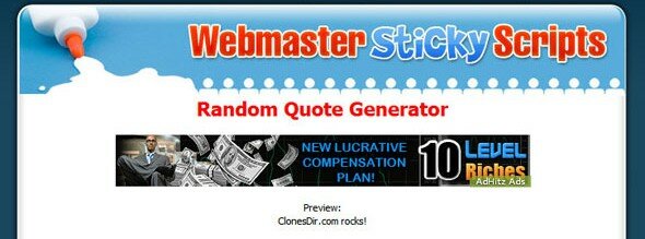 Webmaster Sticky Scripts