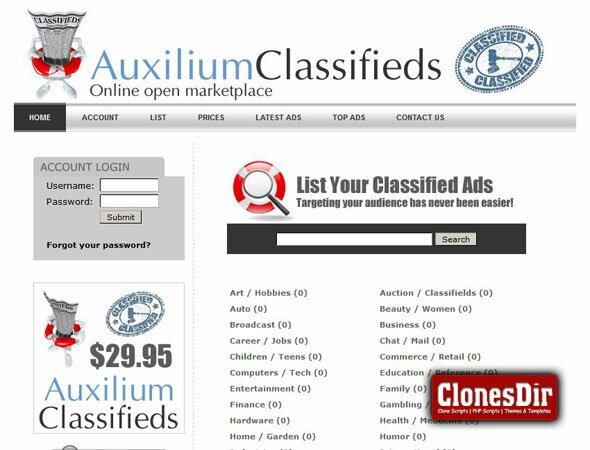 auxilium classifieds script Auxilium Classifieds Script